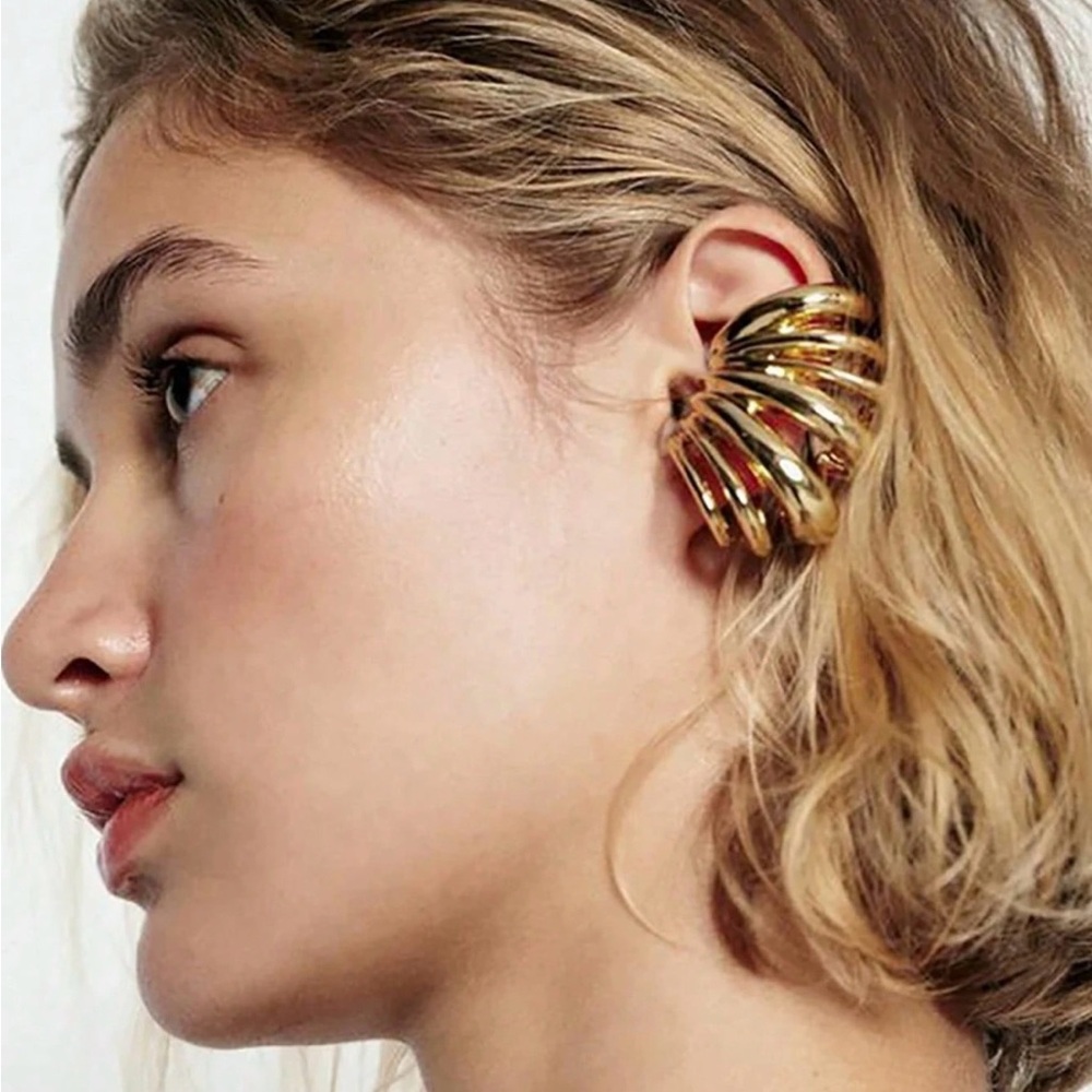 Zara Gold Ring Cuff Earrings